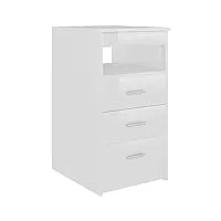 vidaxl armoire à tiroirs commode dressoir armoire de rangement coffre de rangement classeur maison blanc brillant 40x50x76 cm bois d'ingénierie