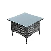 estexo table d'appoint en polyrotin table de jardin café table de balcon meubles de jardin table à café table basse en rotin gris anthracite.