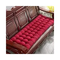 lesong coussin de banc rectangulaire, épais et doux pour chaise ou banc de jardin de 2 à 3 places - 48 x 150 cm - rouge