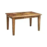 biscottini table en bois massif 140x90 cm | table a manger bois recyclé | table en bois salle a manger | tables de salle à manger rectangulaire