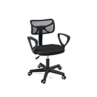 kayelles chaise de bureau enfant, siège de bureau ergonomique junior, etudiant lab (noir)