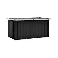 vidaxl boîte de rangement de jardin coffre de stockage boîte de stockage coffre de rangement extérieur patio terrasse anthracite 129x67x65 cm