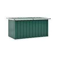 vidaxl boîte de rangement de jardin coffre de stockage boîte de stockage coffre de rangement extérieur patio terrasse vert 129x67x65 cm