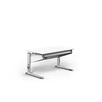 moll sprinter pieds en aluminium sans extension bureau pour enfant en bois blanc 117,20 cm × 71 cm × 53-82 cm