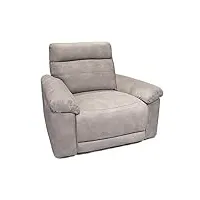 meubletmoi fauteuil relaxation beige - motorisé - tissu suédine doux - ultra confortable moelleux - clara