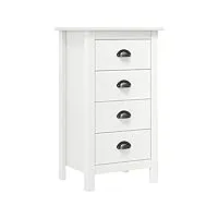vidaxl buffet commode dressoir avec 4 tiroirs meuble de rangement armoire latérale armoire de rangement blanc 46x35x80 cm bois de pin solide