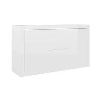 vidaxl buffet armoire latérale armoire de rangement meuble de rangement avec 2 portes et 4 tiroirs maison blanc brillant 120x36x69 cm cm aggloméré