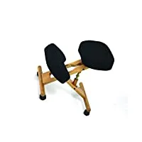 siège ergonomique - chaise assis sur genoux en bois pliable et réglable - tabouret de bureau sur roulettes - soulage le dos - correction posture - coussins en mousse - ergo accent