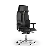 kulik system chaise de bureau ergonomique - chaise confortable et réglable avec système de soutien lombaire |fauteuil ergonomique avec design breveté de soulagement du dos| business Éco-cuir - noir