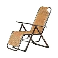 wfff chaise longue en bambou de jardin chaise pliante chaise siesta chaise de plage senior chaise paresseuse chaise longue extérieure