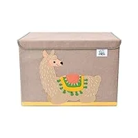 clcrobd grand coffre à jouets pliable pour enfants avec couvercle rabattable, en tissu pliable, organiseur de jouets en forme d'animal (alpaca)