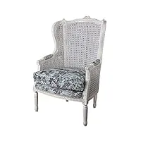 palazzo cat0678b62 fauteuil baroque en toile de jouy blanc