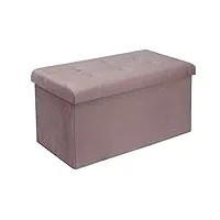 woltu banc de rangement en velours, tabouret pouf pliable cube coffre de rangement, repose-pieds capacité de charge 300 kg, 80 l 76x37,5x38 cm rose
