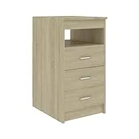 vidaxl armoire à tiroirs commode dressoir armoire de rangement coffre de rangement classeur maison chêne sonoma 40x50x76 cm bois d'ingénierie