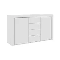 vidaxl buffet armoire latérale armoire de rangement meuble de rangement avec 2 portes et 4 tiroirs maison intérieur blanc 120x36x69 cm cm aggloméré