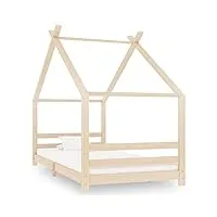 vidaxl cadre de lit d'enfant sommier à lattes cadre à lattes meuble de chambre à coucher maison intérieur 90x200 cm bois de pin massif