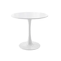 panana table ronde en forme de tulipe blanc haut de couleur petit moyen cuisine meubles de salle à manger (80 cm)