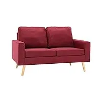 vidaxl canapé à 2 places meuble de salle de séjour sofa de salon canapé de salle de séjour meuble de salon maison intérieur rouge bordeaux tissu