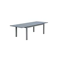 alice's garden - table extensible - chicago anthracite - table en aluminium 175/245cm avec rallonge. 8 places
