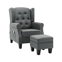 vidaxl fauteuil de massage avec repose-pied fauteuil de relaxation electrique salon salle de séjour maison intérieur gris clair tissu