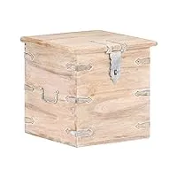 vidaxl coffre armoire de rangement table de chevet boîte de rangement table de nuit intérieur maison 40x40x40 cm bois d'acacia massif