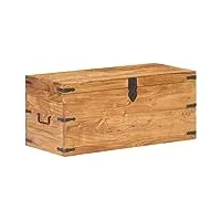 vidaxl coffre banc d’entrée armoire de rangement boîte de rangement coffre de stockage salon maison intérieur 90x40x40 cm bois d'acacia solide
