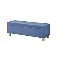 lyrzjj banc avec espace de rangement siège coffre de rangement pliable capacité de charge 150 kg120 x 40 x 42 cm imitation lin marron (color : blue)