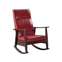 acme furniture fauteuil à bascule en polyuréthane, rouge/expresso