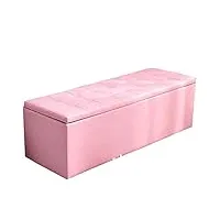 whoja pouf coffre de rangement repose-pieds rembourré banc à chaussures en cuir artificiel stockage de masse couvercle articulé multifonctionnel rose ottomans (color : pink, size : 120cm)
