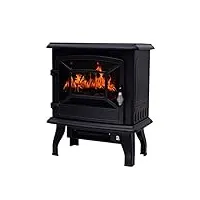 thermostat de sécurité regal flame cheminée électrique poêle de chauffage autonome mieux que les cheminées à bois, effet de flamme réaliste, chauffage de cheminée, noir, b