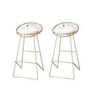 nubaozy tabouret de bar chaise de bar chaise comptoir restaurant, cuisine haut tabouret fer chaise longue éponge coussin en acier support à dos creux hauteur 65/70 / 75cm (couleur: a, taille: 70 cm)