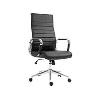 svita elegance comfort chaise de bureau ergonomique pivotante en cuir synthétique hauteur réglable avec roulettes noir