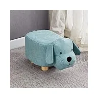 fsygzj repose-pieds animal mignon repose-pieds pour enfants adultes siège rembourré antidérapant chambre à coucher salon tabourets de bureau meubles-cadeaux (chien) (couleur: bleu)