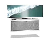vladon meuble tv lana 80 armoire murale lowboard 80 x 29 x 37 cm, caisson en blanc mat, façades en metal rêche | grand choix de couleurs