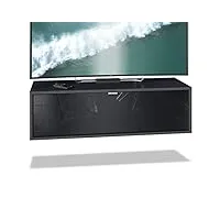 vladon meuble tv lana 100 armoire murale lowboard 100 x 29 x 37 cm, caisson en noir mat, façades en noir haute brillance | grand choix de couleurs