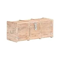 vidaxl coffre de rangement boîte de stockage boîte de couverture armoire de rangement chambre à coucher maison 90x40x40 cm bois d'acacia massif