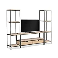 idmarket - ensemble meuble tv 164 cm detroit avec étagères design industriel