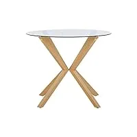 table de salle à manger design ronde 90 cm parfaite pour petite cuisine ou coin repas du salon au style moderne scandinave et minimaliste beliani