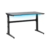 bureau table gaming noir look futuriste plateau et pieds rétro eclairage led multicolore ideal pour competitions e sport beliani