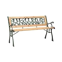vidaxl banc de jardin banc de terrasse banc d'extérieur meuble de jardin meuble de parc arrière-cour 122 cm fonte bois de sapin massif