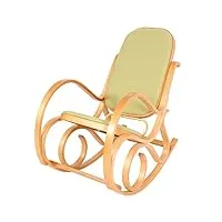 mendler fauteuil à bascule m41, fauteuil tv, bois massif - aspect chêne, tissu/textile vert