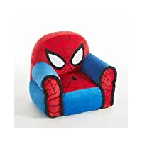 idea nuova marvel pouf poire spiderman avec bordure sherpa, à partir de 3 ans, polyester, rouge, taille m