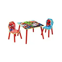 worlds apart marvel superheroes spider-man-ensemble table et 2 chaises pour enfants , bois d'ingénierie, multicolore, 52 .5 x 63 x 63