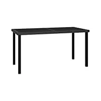vidaxl table à dîner de jardin table de salle à manger table d'extérieur meuble de patio meuble de terrasse noir 140x70x73 cm résine tressée