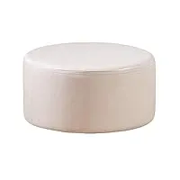 xbcdx pouf rond moderne grande table basse en simili cuir repose-pieds décoratif repose-pieds hauteur 35 cm pour salon chambre-blanc diamètre 90 cm (35 pouces)