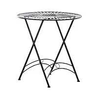 clp table de jardin ronde tegal en fer i table de terrasse diamètre 71 cm i table d'extérieur solide et résistante, couleur:bronze