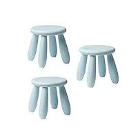 niduo bear tabouret enfants jeux Épaissir chaise de siège ronde, tabouret en plastique pépinière empilable enfants meubles 3 pce,bleu