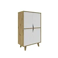 tendencio armoire nexo de 134 cm style scandinave blanc