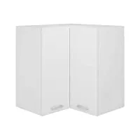 qnotici armoire d'angle suspendue armoire de rangement de cuisine aggloméré, 57x57x60 cm, blanc