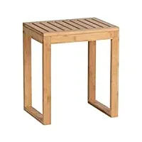 wenko tabouret de salle de bain bamboo, tabouret durable pour la salle de bain, meuble en bambou de qualité, siège de rangement pour le salon et les chambres à coucher, 40 x 30 x 46 cm, fini nature